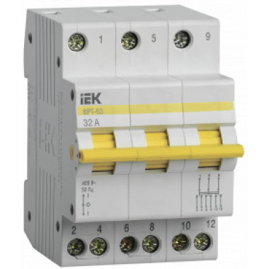 MPR10-3-032 IEK Выключатель-разъединитель трехпозиционный ВРТ-63 3P 32А