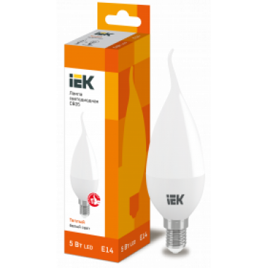 LLE-CB35-5-230-30-E14 IEK Лампа светодиодная CB35 свеча на ветру 5Вт 230В 3000К E14 IEK