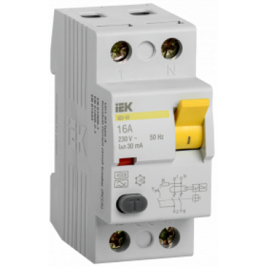 MDV11-2-016-030 IEK Выключатель дифференциальный (УЗО) ВД1-63 2Р 16А 30мА тип А