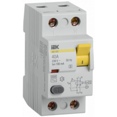 MDV12-2-040-100 IEK Выключатель дифференциальный (УЗО) ВД1-63S 2Р 40А 100мА