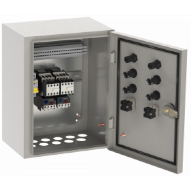 NKU10-RUSM-51153474-01 IEK Ящик управления РУСМ5115-3474 нереверсивный 2 фидера автоматический выключатель на каждый фидер с переключателем на автоматический режим 25А IP54 IEK