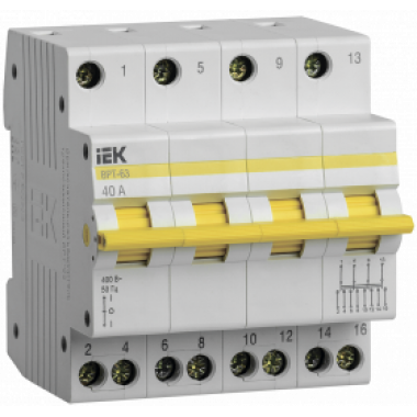 MPR10-4-040 IEK Выключатель-разъединитель трехпозиционный ВРТ-63 4P 40А