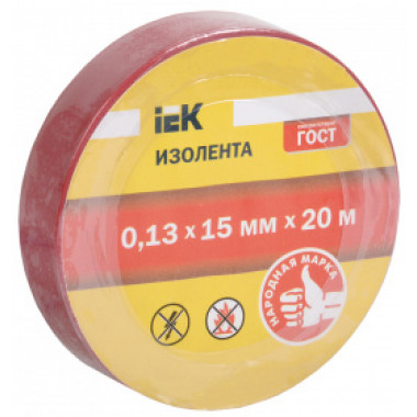 UIZ-13-15-20MS-K04 IEK Изолента 0,13х15мм красная 20м IEK