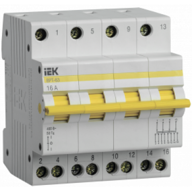 MPR10-4-016 IEK Выключатель-разъединитель трехпозиционный ВРТ-63 4P 16А