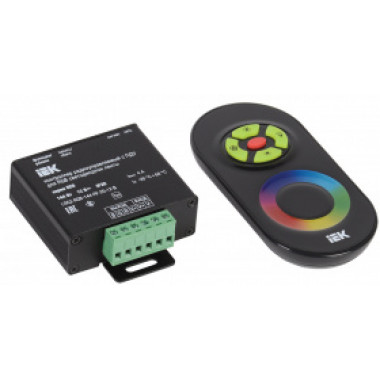 LSC2-RGB-144-RF-20-12-B IEK Контроллер с ПДУ радио RGB 3 канала 12В 4А 144Вт черный IEK-eco