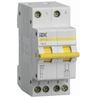 MPR10-2-016 IEK Выключатель-разъединитель трехпозиционный ВРТ-63 2P 16А