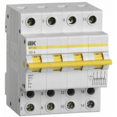 MPR10-4-063 IEK Выключатель-разъединитель трехпозиционный ВРТ-63 4P 63А