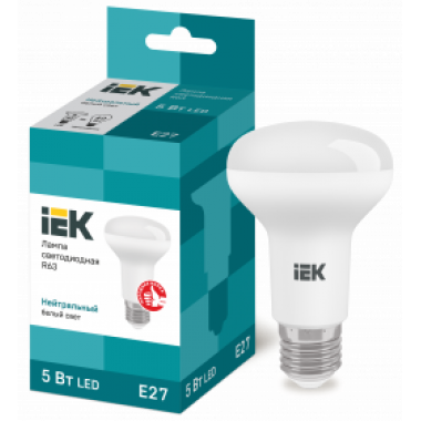 LLE-R63-5-230-40-E27 IEK Лампа светодиодная R63 рефлектор 5Вт 230В 4000К E27 IEK