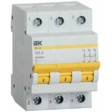 MNV10-3-125 IEK Выключатель нагрузки (мини-рубильник) ВН-32 3Р 125А