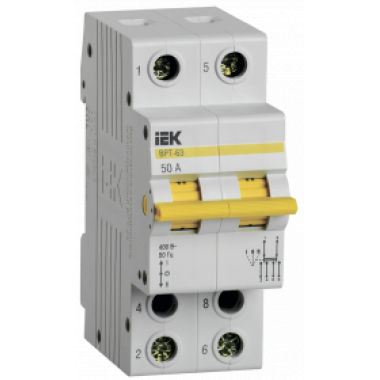 MPR10-2-050 IEK Выключатель-разъединитель трехпозиционный ВРТ-63 2P 50А