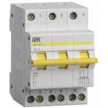 MPR10-3-040 IEK Выключатель-разъединитель трехпозиционный ВРТ-63 3P 40А
