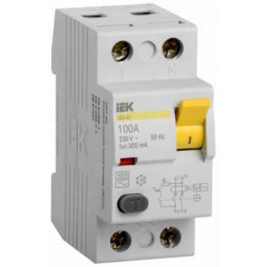 MDV10-2-100-300 IEK Выключатель дифференциальный (УЗО) ВД1-63 2Р100А 300мА