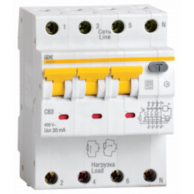 MAD22-6-016-C-10 IEK Автоматический выключатель дифференциального тока АВДТ34 C16 10мА