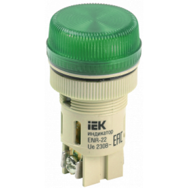 BLS40-ENR-K06 IEK Лампа ENR-22 сигнальная d=22мм зеленый неон/240В цилиндр IEK