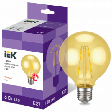LLF-G95-6-230-30-E27-CLG IEK Лампа светодиодная G95 шар золото 6Вт 230В 2700К E27 серия 360° IEK