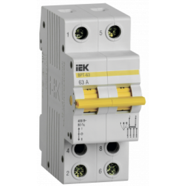 MPR10-2-063 IEK Выключатель-разъединитель трехпозиционный ВРТ-63 2P 63А